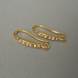 6 Crystals Cubic Zirconia Silver Hook Earring Findings Wedding Earrings