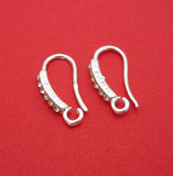 6 Crystals Cubic Zirconia Silver Hook Earring Findings Wedding Earrings