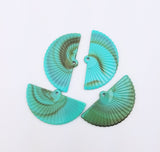 Fan Acrylic Pendants Imitation Gemstone Style.