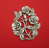 Large Ornate Flowers Embellishment Brass Stamping Decor