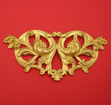 Large Victorian Floral Embellishment Brass Stamping