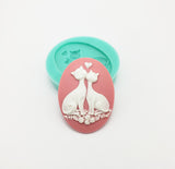 Silicone Mold Love Cats   for Crafts, Jewelry, Resin, Polymer Clay.