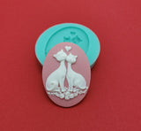Silicone Mold Love Cats   for Crafts, Jewelry, Resin, Polymer Clay.