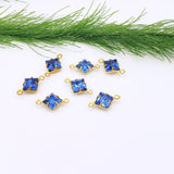 Crystal Rhinestone Raw Brass Connector Link (6pcs).