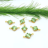 Crystal Rhinestone Raw Brass Connector Link (6pcs).