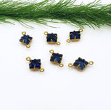 Crystal Rhinestone Raw Brass Connector Link (6pcs).