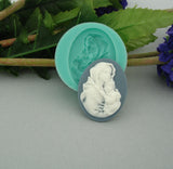 Silicone Mold Cameo Madonna Flexible for Crafts, Resin, Clay.