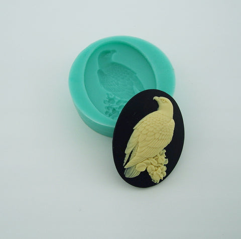 Silicone Mold Cameo Eagle on a Branch Flexible for Crafts, Resin, Clay.
