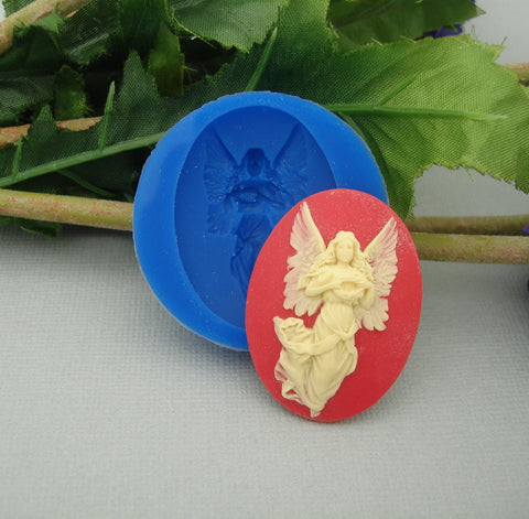 Silicone Mold   Fairy with Wreath  for Crafts, Jewelry, Resin, Polymer Clay.