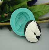 Silicone Mold Cameo Horse Head Flexible for Crafts, Resin, Clay.