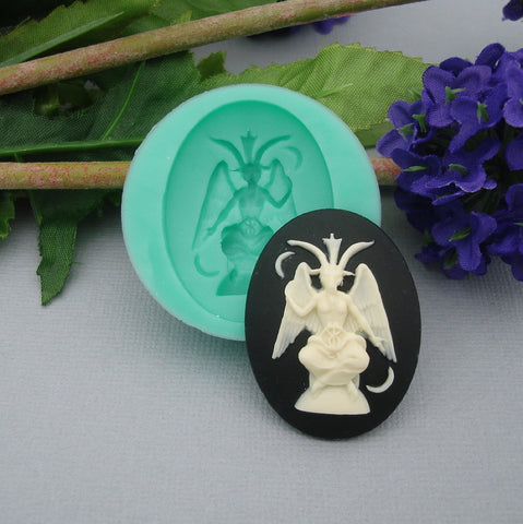 Silicone Mold   Baphomet Cameo  Flexible  for Crafts, Resin,  Clay.