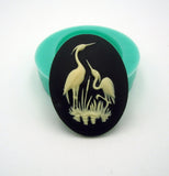 Silicone Mold   Cranes Cameo  Flexible  for Crafts, Resin,  Clay.