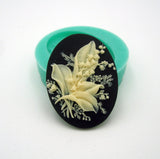 Silicone Mold   Lily of The Valley Cameo  Flexible  for Crafts, Resin,  Clay.