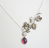 Dragon's Breath Mexican Opal And Antiqued Silver Branch Necklace.