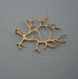 Coral Branch Pendant Brass Tree Leaf Jewelry Making 2 pcs.