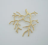 Coral Branch Pendant Brass Tree Leaf Jewelry Making 2 pcs.