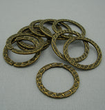 Connector Link Ring Textured Hammered  Open