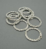 Connector Link Ring Textured Hammered  Open