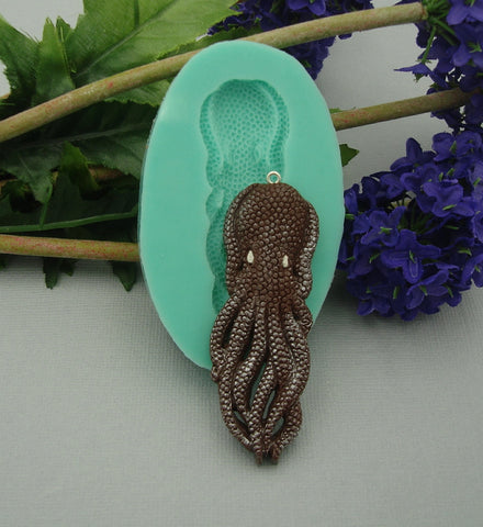 Silicone Mold Big Octopus Jewelry Making Resin Polymer Clay.