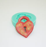 Silicone Mold Heart Lockfor Crafts, Jewelry, Resin,  Polymer Clay.