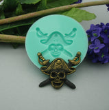 Pirate Skull Silicon Mold Flexible  for Crafts, Resin, Polymer Clay.