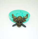 Pirate Skull Silicon Mold Flexible  for Crafts, Resin, Polymer Clay.