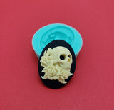 Silicone Mold   Pirate Skull Roses   for Crafts, Jewelry, Resin, Polymer Clay.