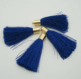 Silk Tassels Light Gold Plated Brass Bail Top
