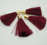 Silk Tassels Light Gold Plated Brass Bail Top