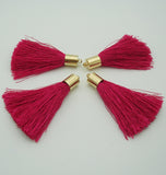 Silk Tassels Light Gold Plated Brass Bail Top
