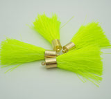 Silk Tassels Light Gold Plated Brass Bail Top