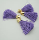 Silk Tassels Light Gold Plated Brass Bail Top