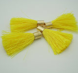 Silk Tassels Light Gold Plated Brass Bail Top