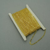 Tiny Flat Oval Brass Cross Cable Chain